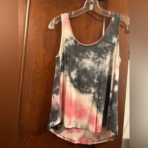 Mimi Chica Black and Gray Asymmetrical Tank Top